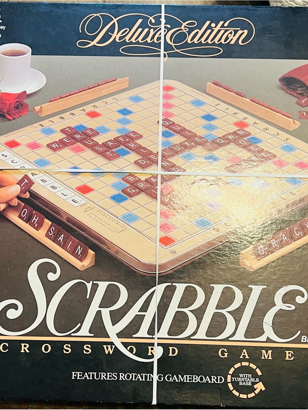 Milton Bradley 1989 #4034 Scrabble Deluxe Edition Board Game Complete Turntable